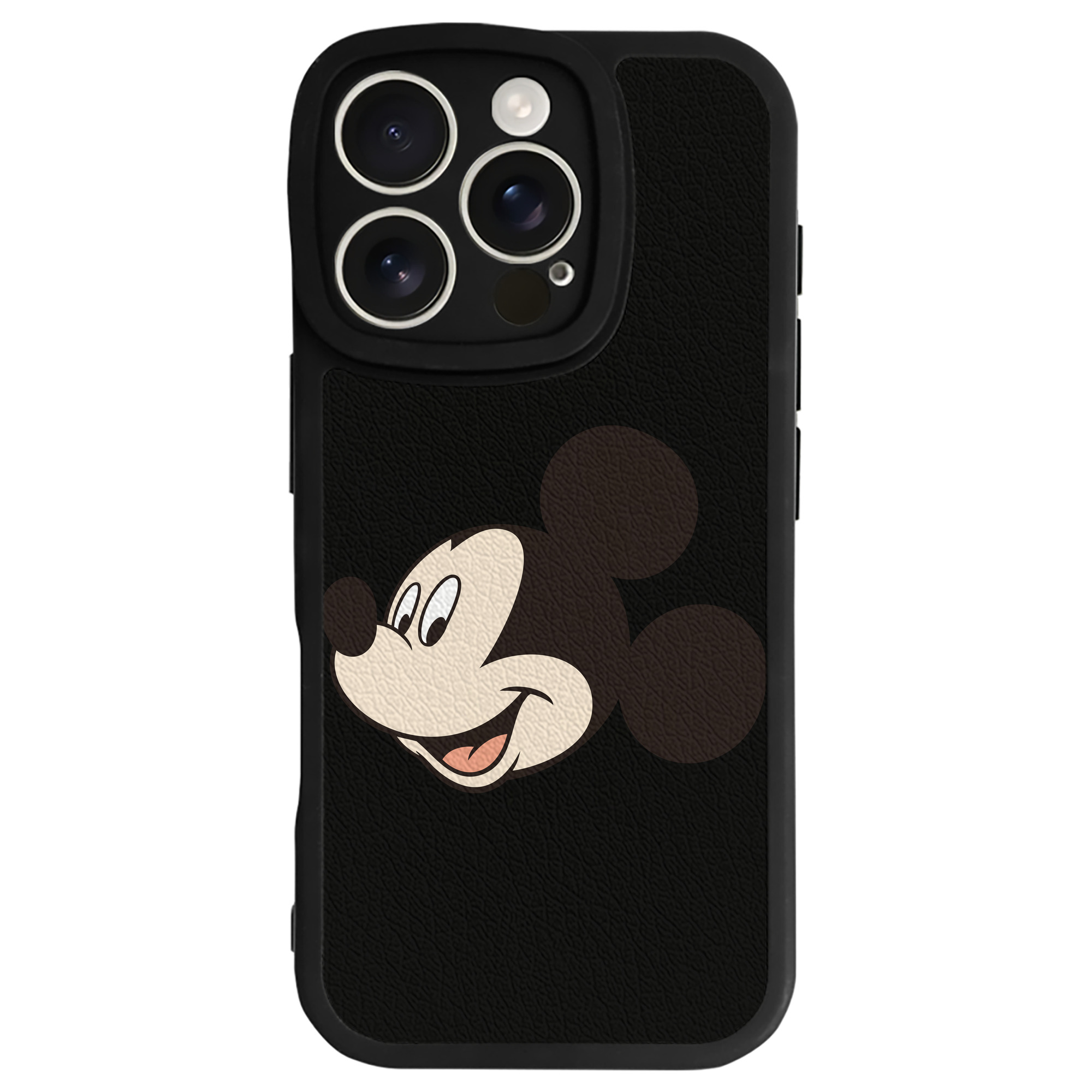 （画像用） ミッキーマウス Mickey Mouse 【iPhone 16シリーズ対応】シリコンスマホケース（レザー調） 材質：シリコン